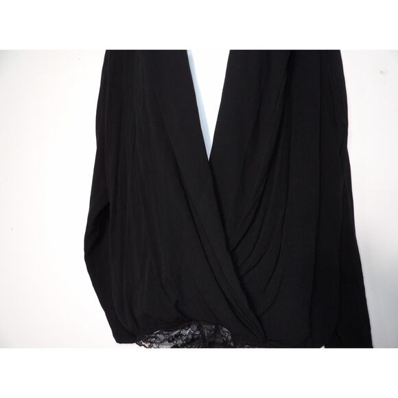 Free People Intimately Turnt Large Body Suit Deep V Crossover Black New NWT - Picture 14 of 15